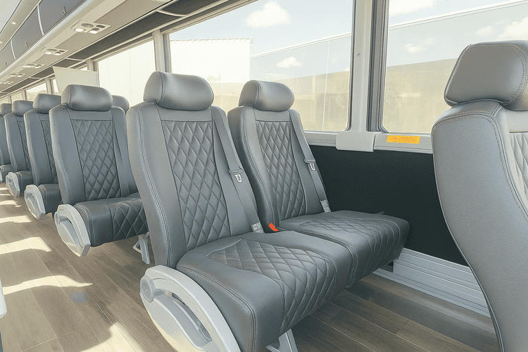 interior of Warner Robins Coach Bus Service charter bus