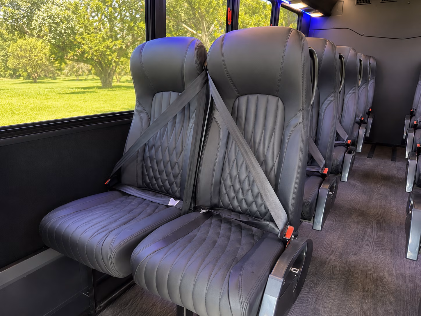 warner robins 20 passenger minibus inside