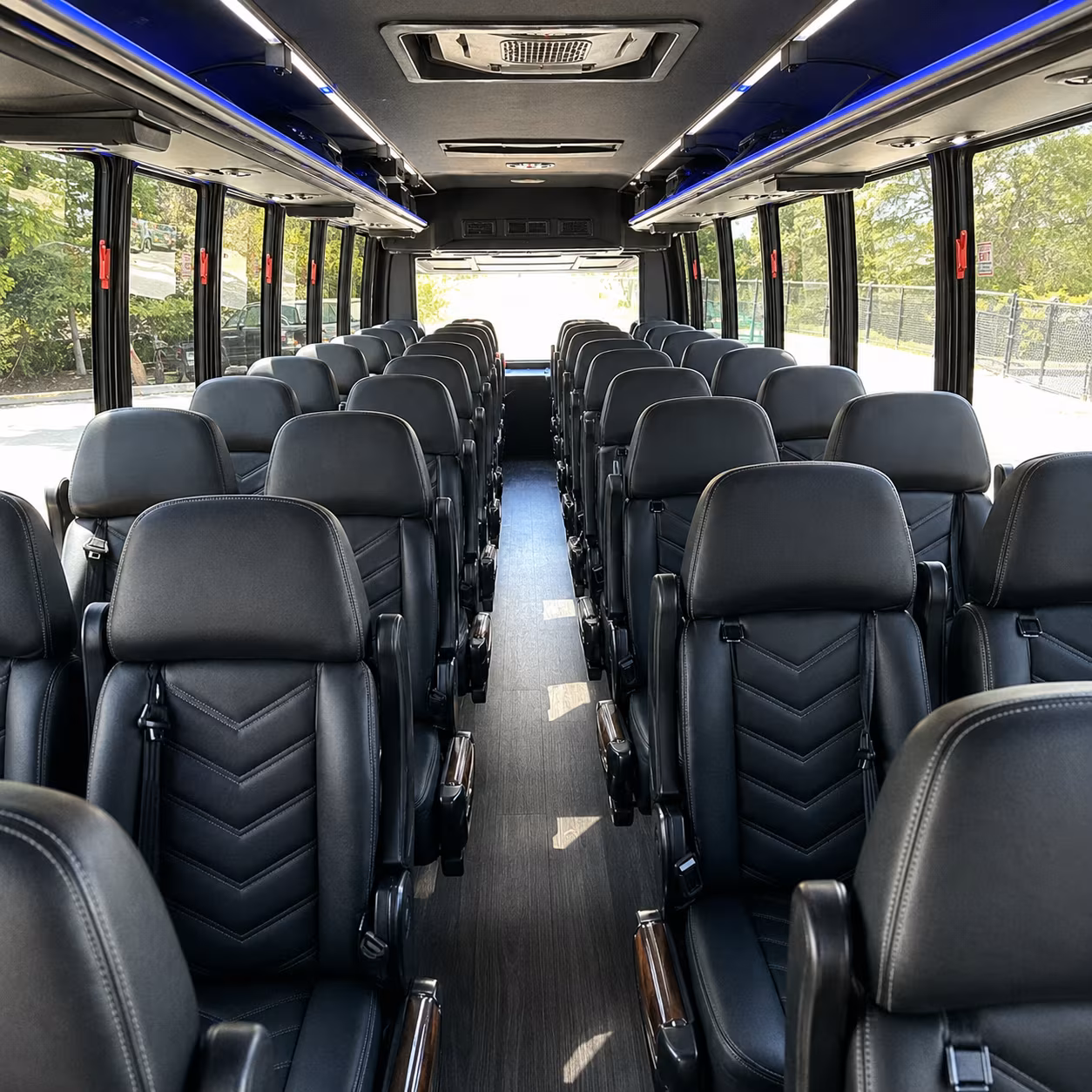 warner robins 35 passenger minibus inside