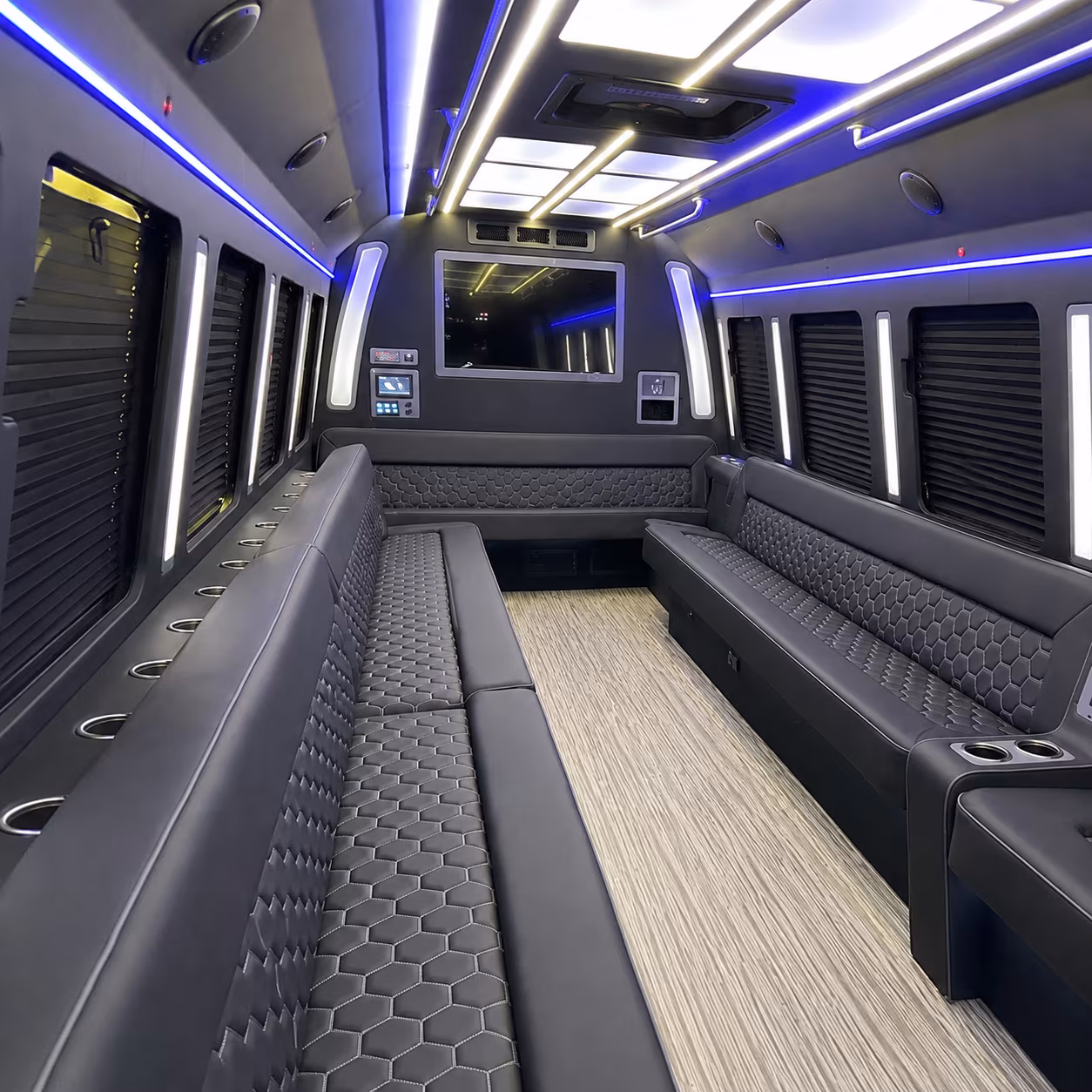 warner robins 40 passenger party bus inside