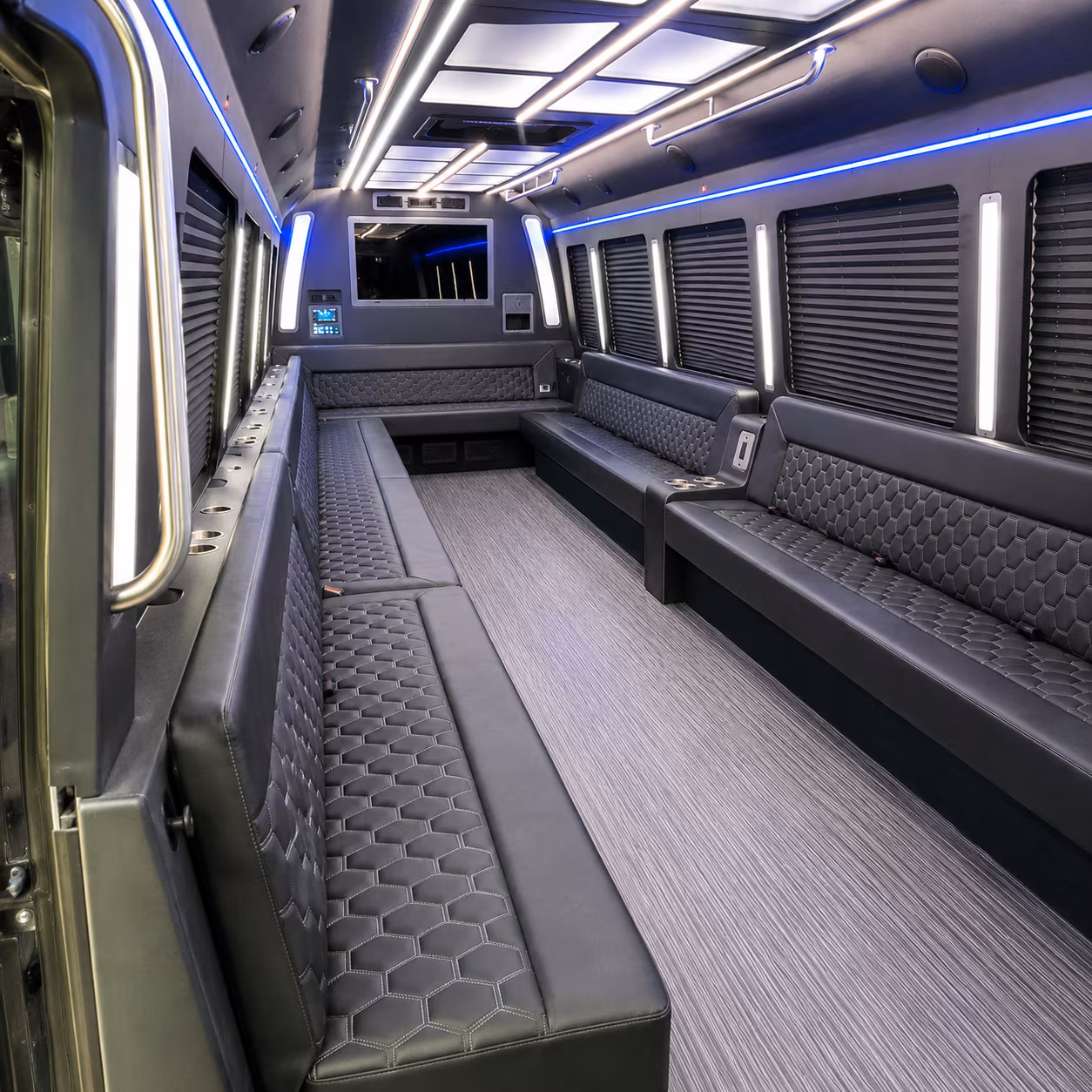 warner robins 40 passenger party bus interior